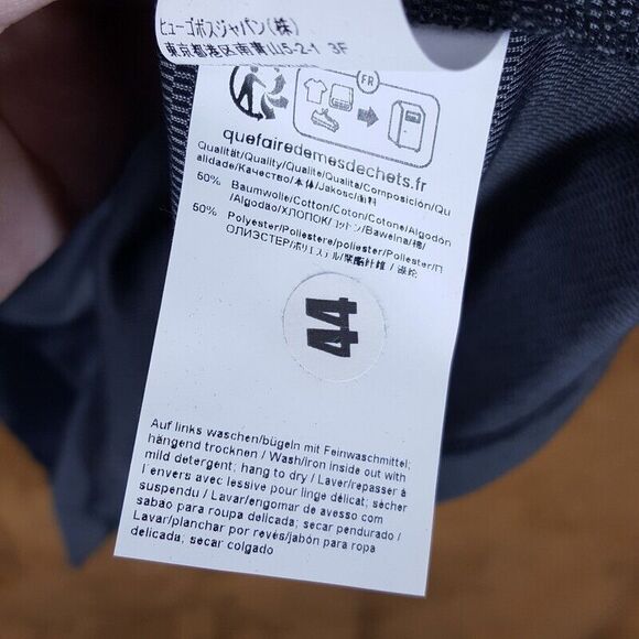 HUGO BOSS Polo Shirt Mens Small Gray Long Sleeve Contrast Collar PLEINS $148 - Picture 7 of 10